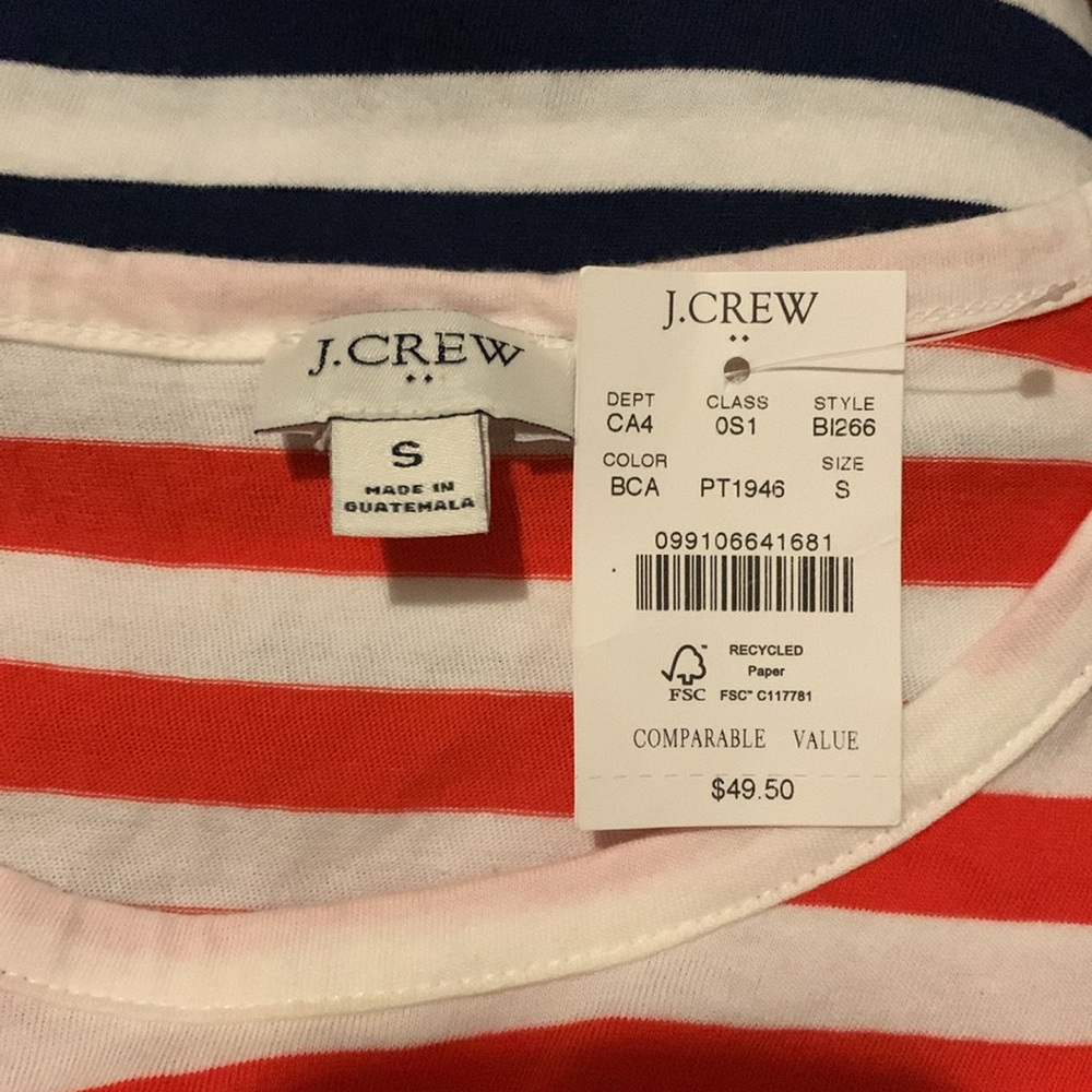 NWT J Crew Colorblock T Shirt Dress - Picture 2 of 4